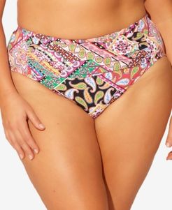 Plus Size Floral-Print Bikini Bottoms Women's Swimsuit