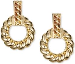 Gold-Tone Twist Doorknocker Drop Earrings, Created for Macy's