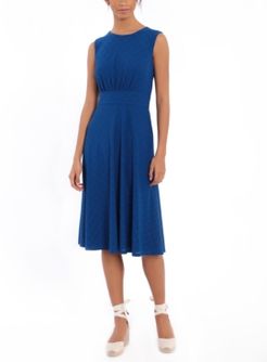 Petite Banded-Waist Midi Dress