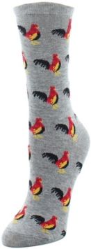 Early Bird Rooster Bamboo Crew Novelty Socks