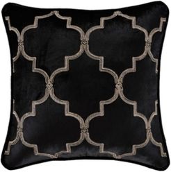 Windham Square Embellished Decorative Throw Pillow, 18" L x 18" W Bedding