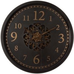22.83"D Morden Oversized Metal Wall Clock with Moving Gears