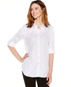 Non-Iron Button-Down Tunic