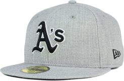 Oakland Athletics Heather Black White 59FIFTY Fitted Cap