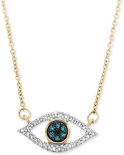 Diamond Evil-Eye Pendant Necklace (1/6 ct. t.w.) in 10k Gold or 10k White Gold, Created for Macy's