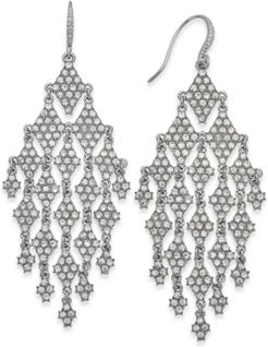 Inc Silver-Tone Crystal Chandelier Earrings, Created for Macy's