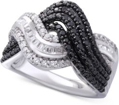 Diamond Wavy Ring (1 ct. t.w.) in Sterling Silver, Created for Macy's