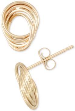 Polished Love Knot Stud Earrings in 10k Gold