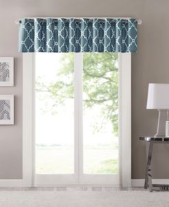 Closeout! Madison Park Saratoga 50" x 18" Fretwork-Print Grommet Valance