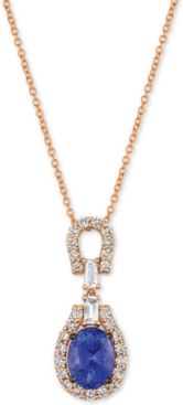 Strawberry & Nude Multi-Gemstone (2 ct. t.w.) & Diamond (1/2 ct. t.w.) 18" Pendant Necklace in 14k Rose Gold