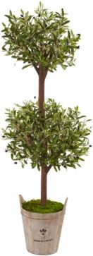 5' Olive Artificial Tree in Farmhouse Planter