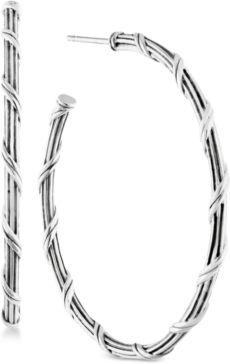 Overlap Hoop Earrings in Sterling Silver