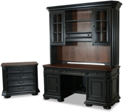 Beekman Home Office, 3-Pc. Furniture Set (Credenza Hutch, Computer Credenza, & File Cabinet)