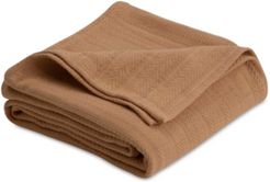 Cotton Textured Chevron Woven Twin Blanket Bedding