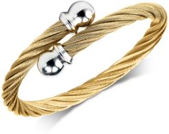 Cable Twist Bangle Bracelet in Pvd Gold-Tone Stainless Steel