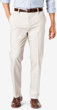 Signature Lux Cotton Straight Fit Creased Stretch Khaki Pants