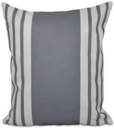 16 Inch Gray Decorative Striped Throw Pillow