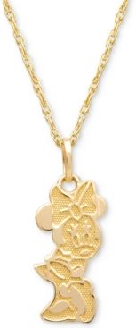 Children's Minnie Mouse Character 15" Pendant Necklace in 14k Gold