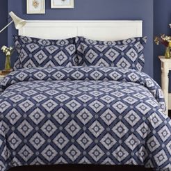 Damask Cotton Flannel Printed Oversized Queen Duvet Set Bedding