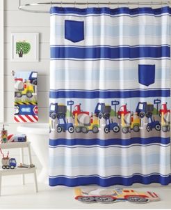 Trains and Trucks Shower Curtain Bedding