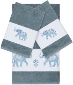 Quinn 3-Pc. Embroidered Turkish Cotton Bath and Hand Towel Set Bedding