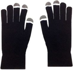 Micro Velvet Black Touch Screen Gloves With Glow Tips