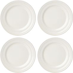 new york Set of 4 Sculpt Stripe Cream Salad/Accent Plates