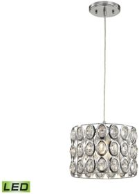 Tessa 1 Light Pendant in Polished Chrome with Clear Crystal