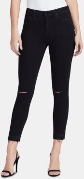High Rise Sculpted Ripped Skinny Ankle Jeans