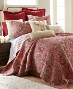 Spruce Red Paisley Reversible Twin Quilt Set