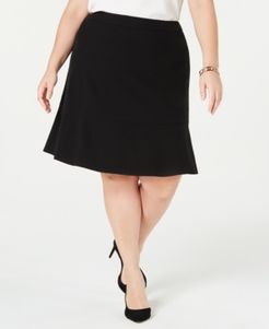 Trendy Plus Size Ruffle-Hem Skirt, Created for Macy's