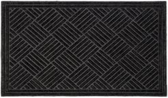 Doormat Textured Parquet 24" x 36", Shoe Scraper, Durable Bedding