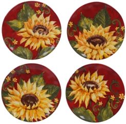 Sunset Sunflower 4-Pc. Canape Plate