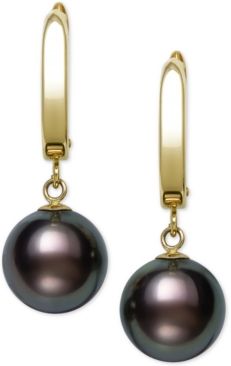 Cultured Tahitian Pearl (10-11mm) Drop Earrings in 14k Gold