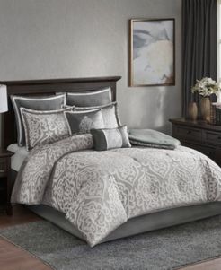 Odette California King 8 Piece Jacquard Comforter Set Bedding