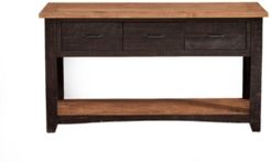 Rustic Collection Sofa - Console Table, Antique Black And Honey Tobacco