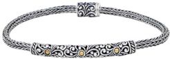 Bali Heritage Classic Sterling Silver Bracelet with Dragon Bone Chain Embellished by 18K Gold