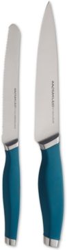 Cutlery Japanese Stainless Steel 2-Pc. Utility Knife Set, Teal