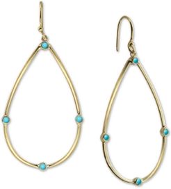Reconstituted Turquoise Teardrop Drop Earrings in 18k Gold-Plated Sterling Silver