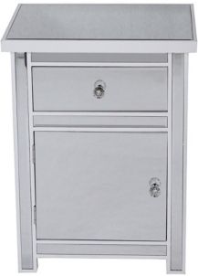 Heather Ann Emmy Mirrored Accent Cabinet with Drawer