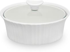 French White 1.5-Qt. Round Casserole with Glass Lid