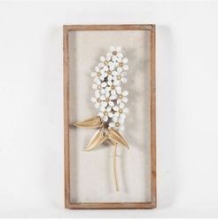 2 piece White and Gold Flower Bouquet Wall Plaque