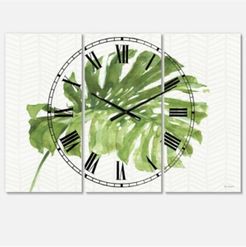 Farmhouse 3 Panels Metal Wall Clock