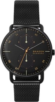 Horizont Black Stainless Steel Mesh Bracelet Watch 42mm