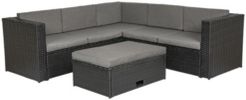 6-Piece Modern Sectional Set with Storage Ottoman