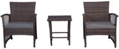 3-Piece Woven Rattan Wicker Seating Set