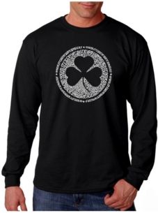 Word Art Long Sleeve T-Shirt- Irish Eyes Clover