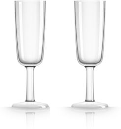 by Palm Tritan Forever-Unbreakable Flute Glass with white non-slip base, Set of 2