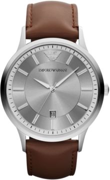 Watch, Men's Brown Leather Strap 43mm AR2463