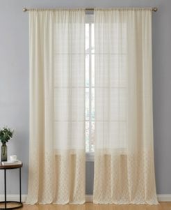 Lumino by Hlc. me Adelaide Macrame Sheer Voile Rod Pocket Curtain Panels - 54 W x 84 L - Set of 2